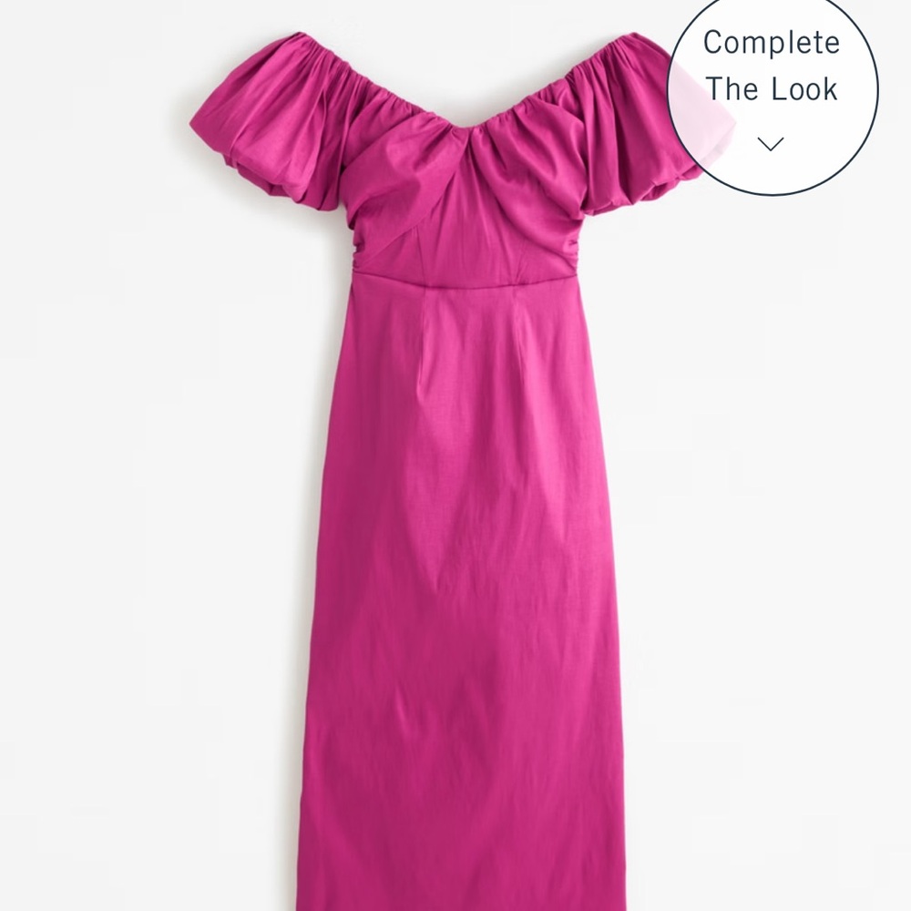 Taffeta off the shoulder midi dress